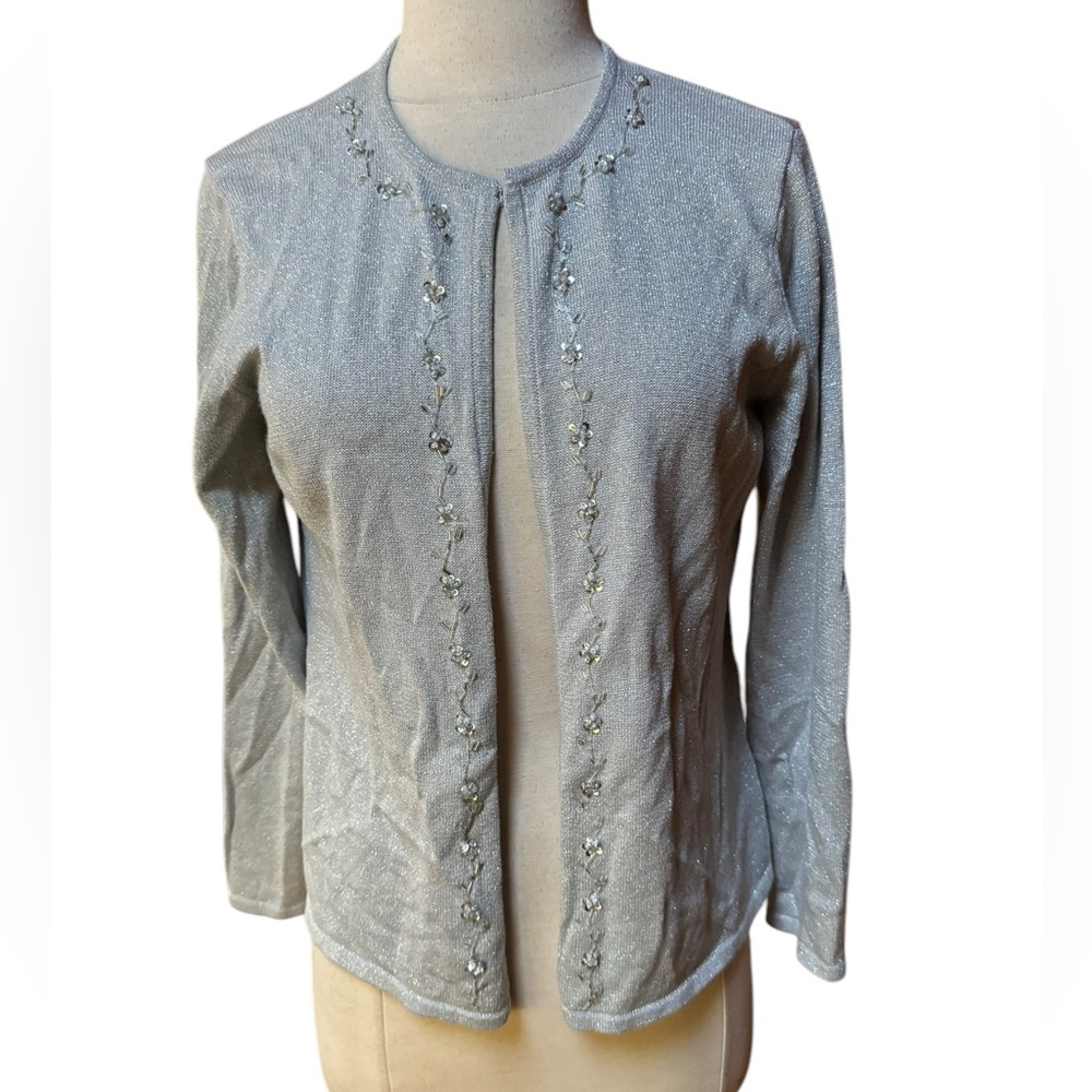 Petite Sophisticate Sparkly Beaded Cardigan